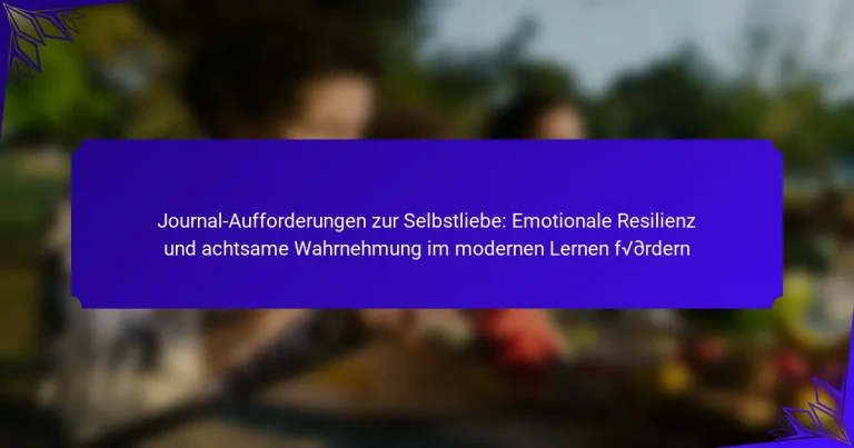Journal-Aufforderungen zur Selbstliebe: Emotionale Resilienz und achtsame Wahrnehmung im modernen Lernen fördern