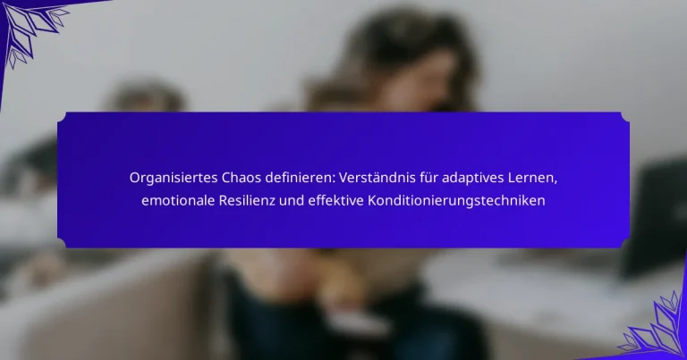 Organisiertes Chaos definieren: Verständnis für adaptives Lernen, emotionale Resilienz und effektive Konditionierungstechniken