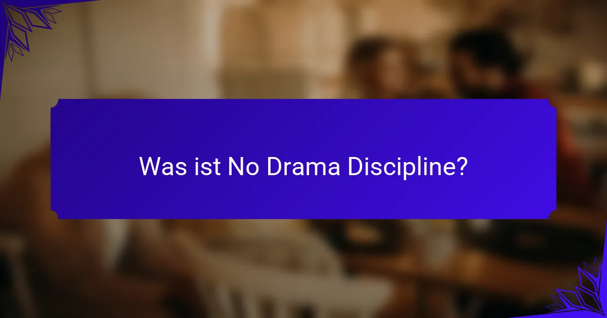 Was ist No Drama Discipline?