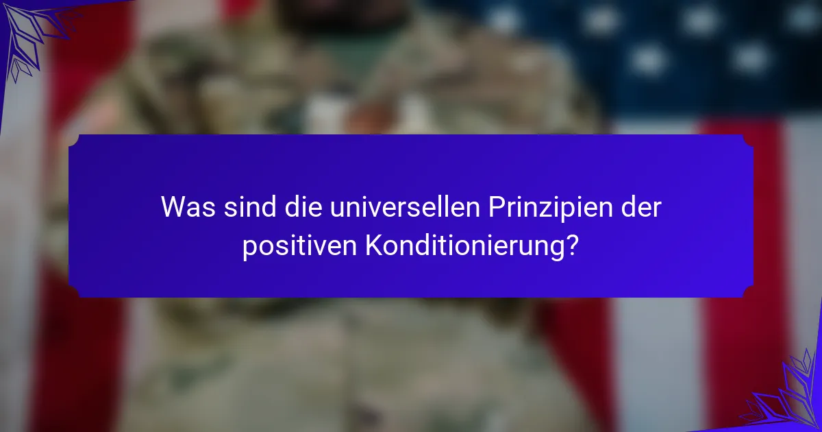 Was sind die universellen Prinzipien der positiven Konditionierung?