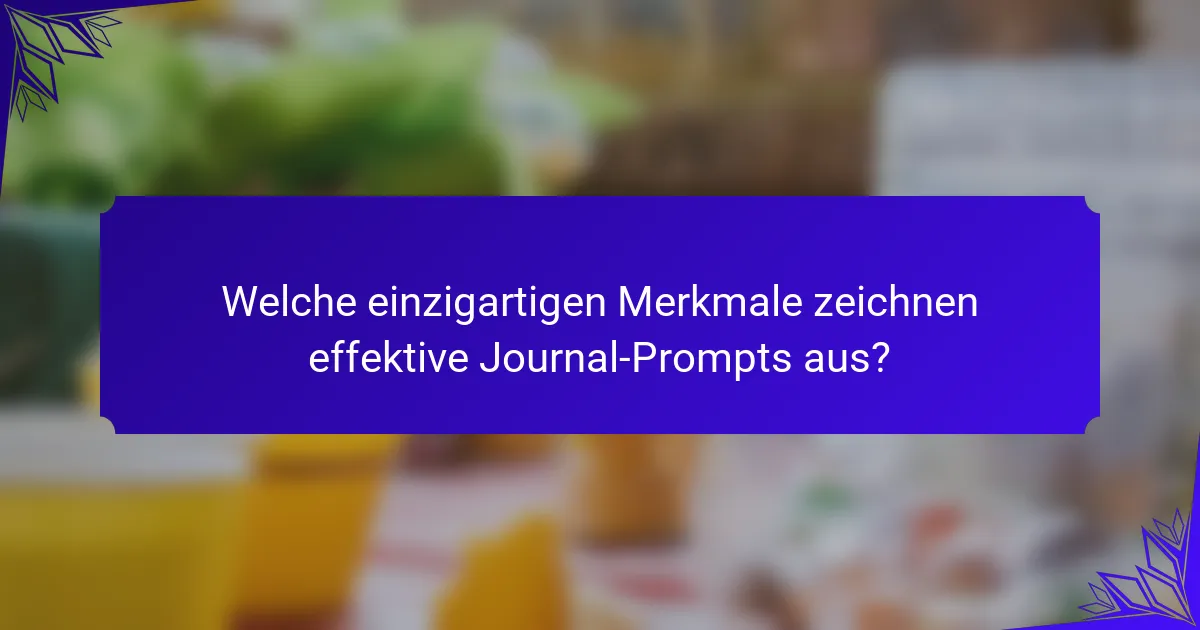 Welche einzigartigen Merkmale zeichnen effektive Journal-Prompts aus?