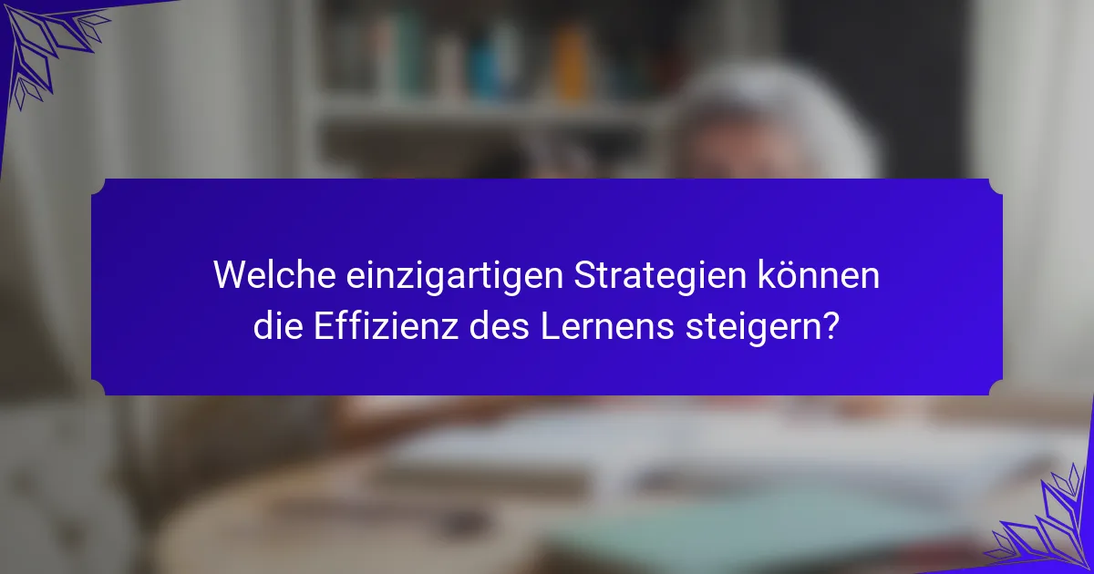 Welche einzigartigen Strategien können die Effizienz des Lernens steigern?