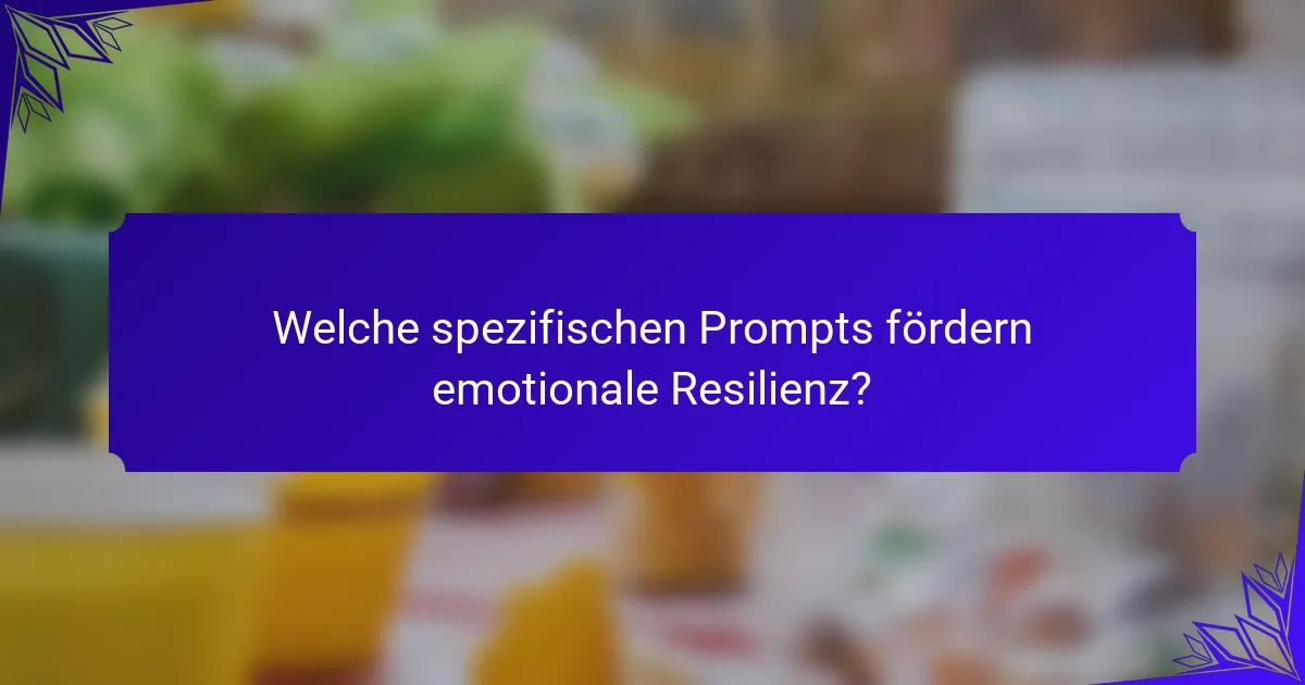 Welche spezifischen Prompts fördern emotionale Resilienz?