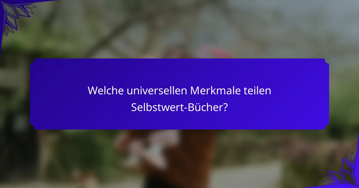 Welche universellen Merkmale teilen Selbstwert-Bücher?